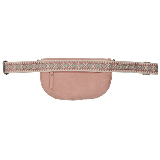 Bodybag 25 x 17cm in marmorierter Optik Hellrosa - leder-accessoires.com