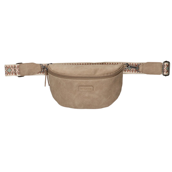 Bodybag 25 x 17cm in marmorierter Optik Helltaupe - leder-accessoires.com