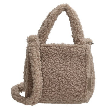 Teddytasche 17 x 17cm in Taupe mit Reißverschluss - leder-accessoires.com