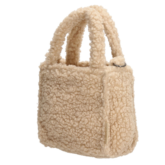 Teddytasche 17 x 17cm in Beige|Creme mit Reißverschluss - leder-accessoires.com