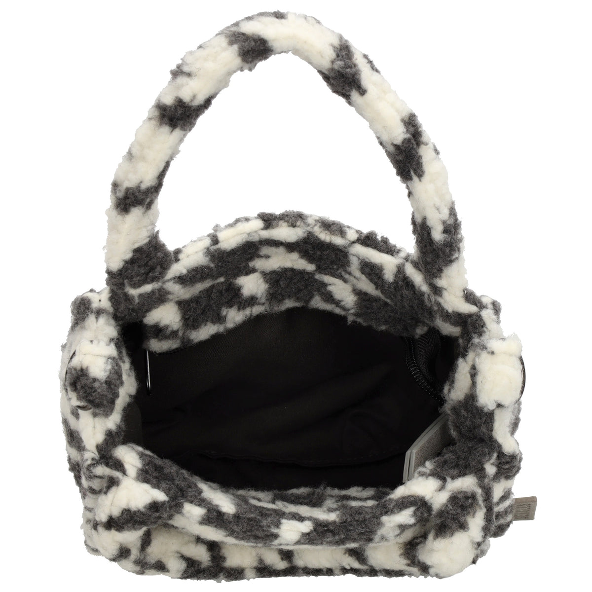 Teddytasche 17x17cm in Karomuster Weiß|Grau mit Reißverschluss - leder-accessoires.com