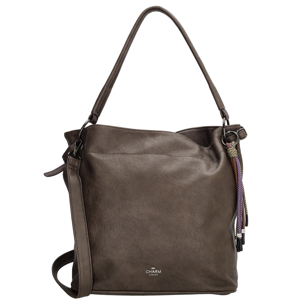 Beuteltasche 30x35cm Dunkelbraun mit Reißverschluss in Lederoptik - leder-accessoires.com