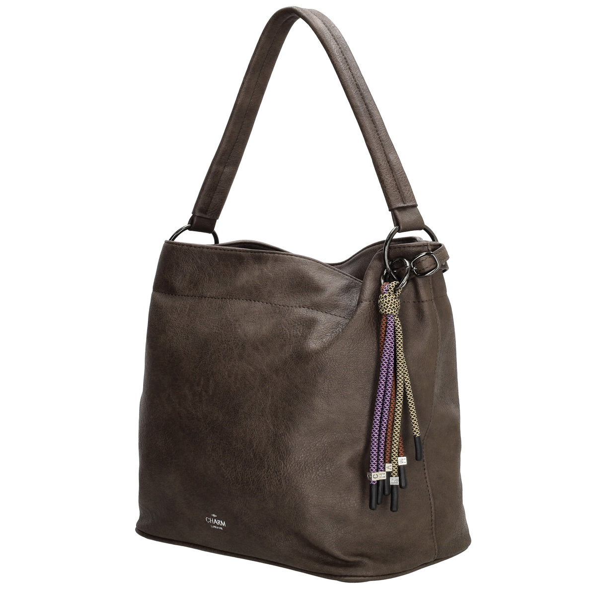 Beuteltasche 30x35cm Dunkelbraun mit Reißverschluss in Lederoptik - leder-accessoires.com
