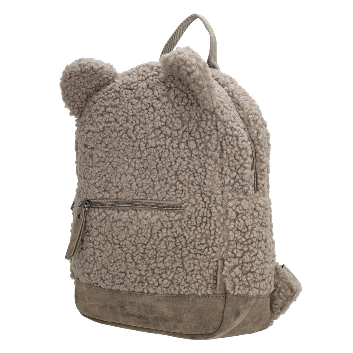 Teddyrucksack 24,5x31cm in Braun mit Reißverschluss - leder-accessoires.com