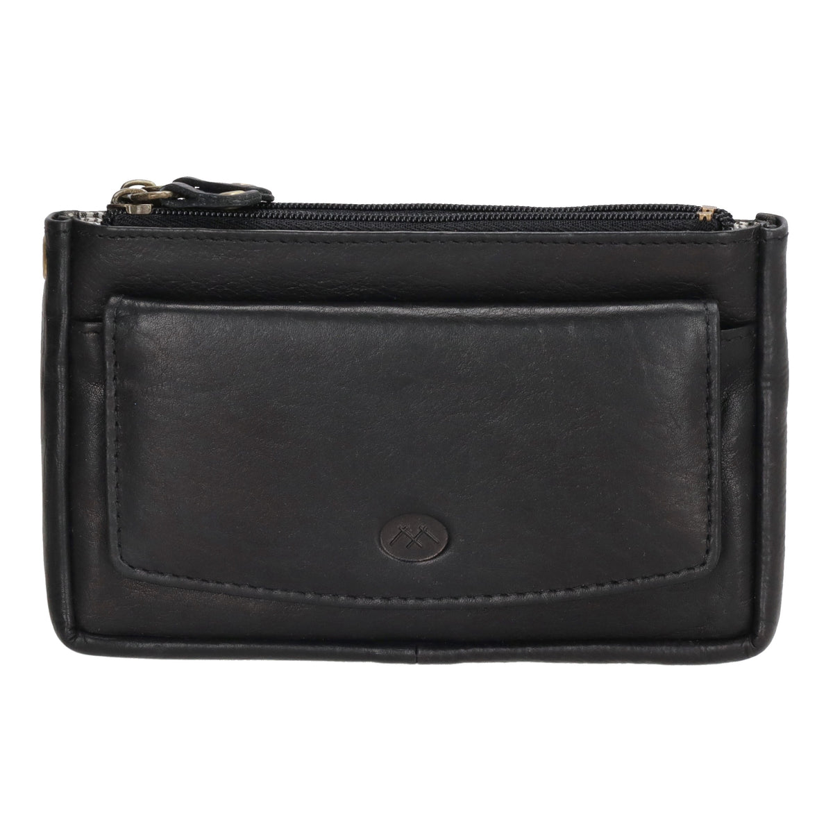 Schlüsseletui 15x9,5cm in Schwarz aus Leder mit Spiegel - leder-accessoires.com