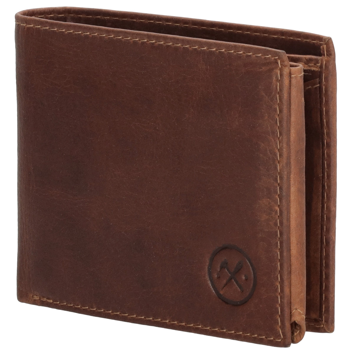 Geldbörse Querformat 10 x 8,5cm in Cognac aus Leder - leder-accessoires.com