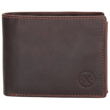 Geldbörse Querformat 10 x 8,5cm in Braun aus Leder - leder-accessoires.com