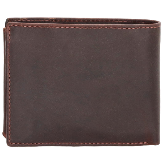 Geldbörse Querformat 10 x 8,5cm in Braun aus Leder - leder-accessoires.com