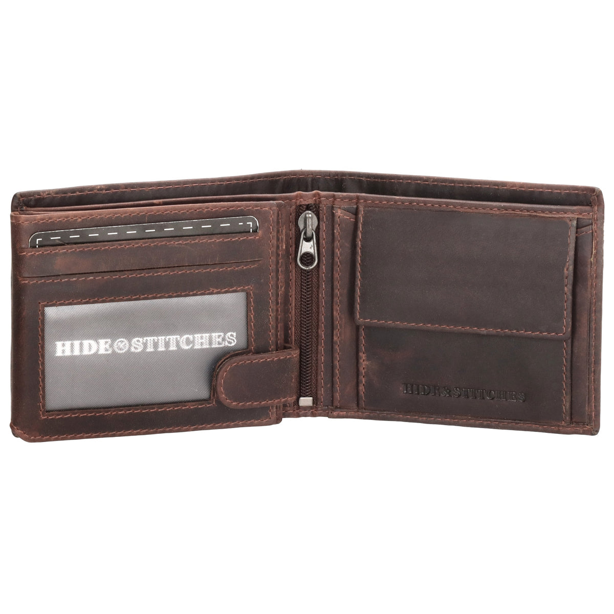 Geldbörse Querformat 10 x 8,5cm in Braun aus Leder - leder-accessoires.com