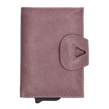 Kartenetui| Safty Wallet 10x7cm in Flieder mit RFID-Schutz - leder-accessoires.com