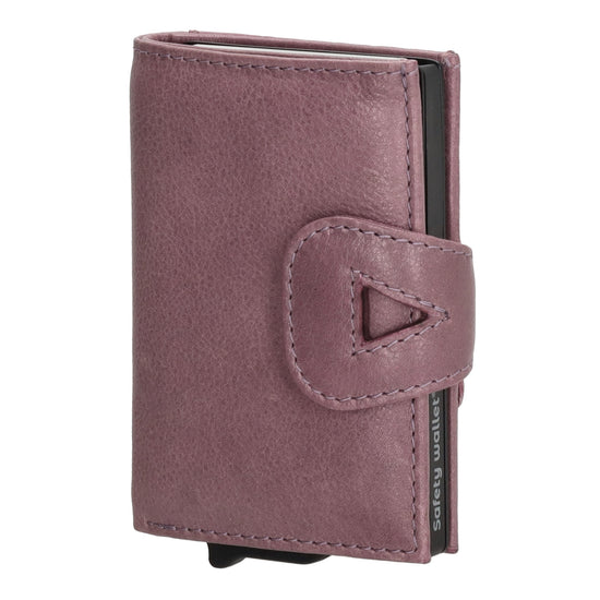 Kartenetui| Safty Wallet 10x7cm in Flieder mit RFID-Schutz - leder-accessoires.com