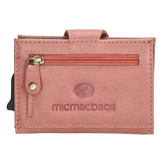 Kartenetui| Safty Wallet 10x7cm in Altrosa mit RFID-Schutz - leder-accessoires.com