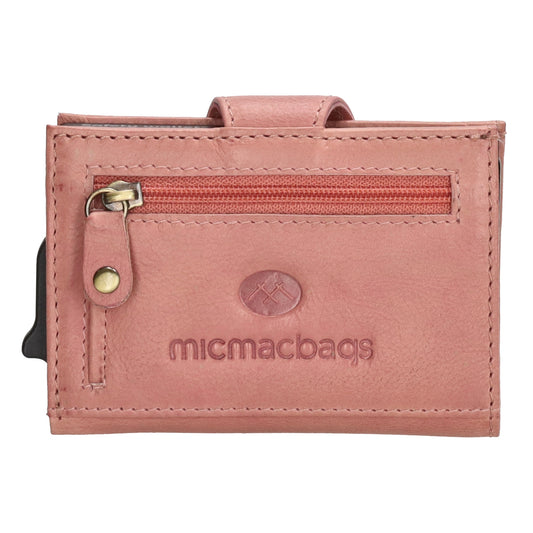 Kartenetui| Safty Wallet 10x7cm in Altrosa mit RFID-Schutz - leder-accessoires.com