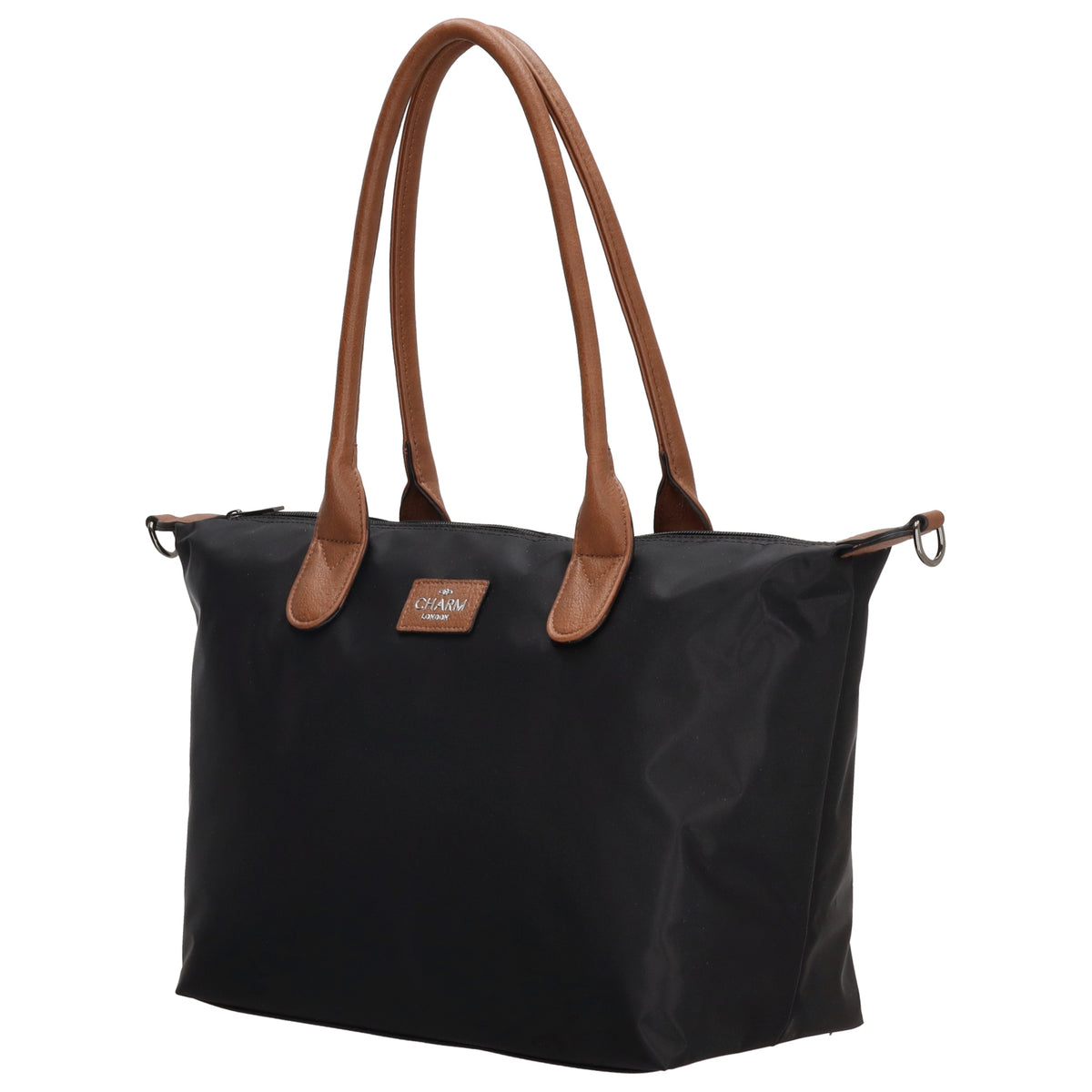 Schultertasche 42x25cm in Schwarz aus Nylon - leder-accessoires.com