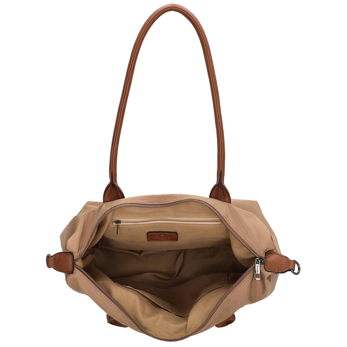 Schultertasche 42x25cm in Taupe aus Nylon - leder-accessoires.com