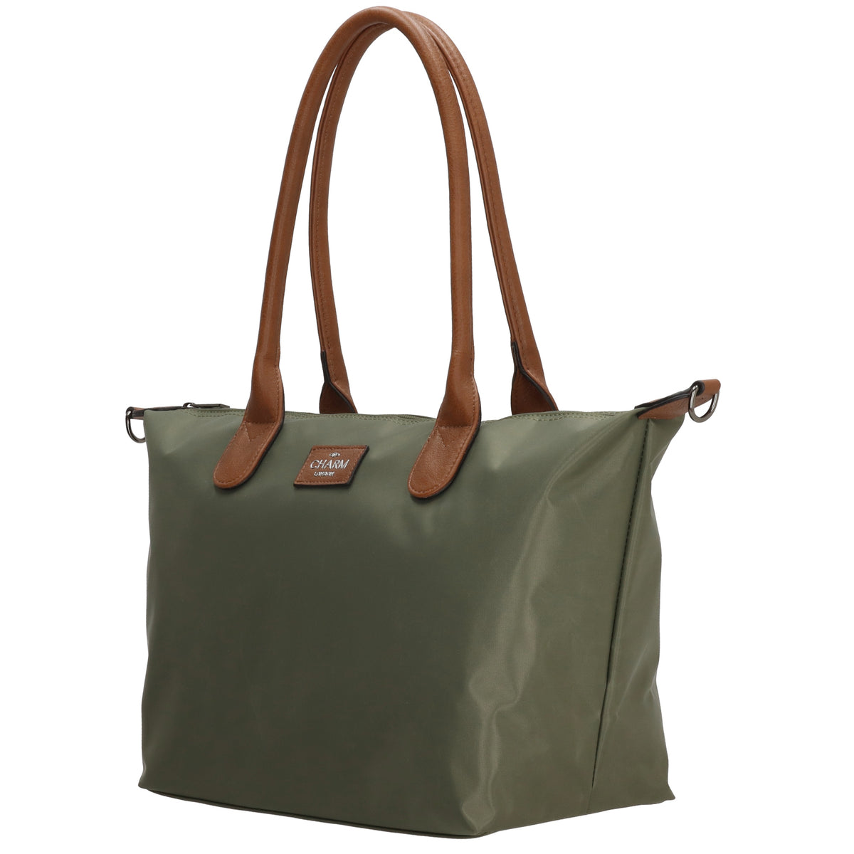 Schultertasche 42x25cm in Oliv aus Nylon - leder-accessoires.com