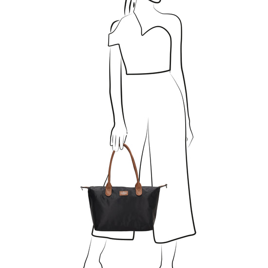 Schultertasche 42x25cm in Sand aus Nylon - leder-accessoires.com