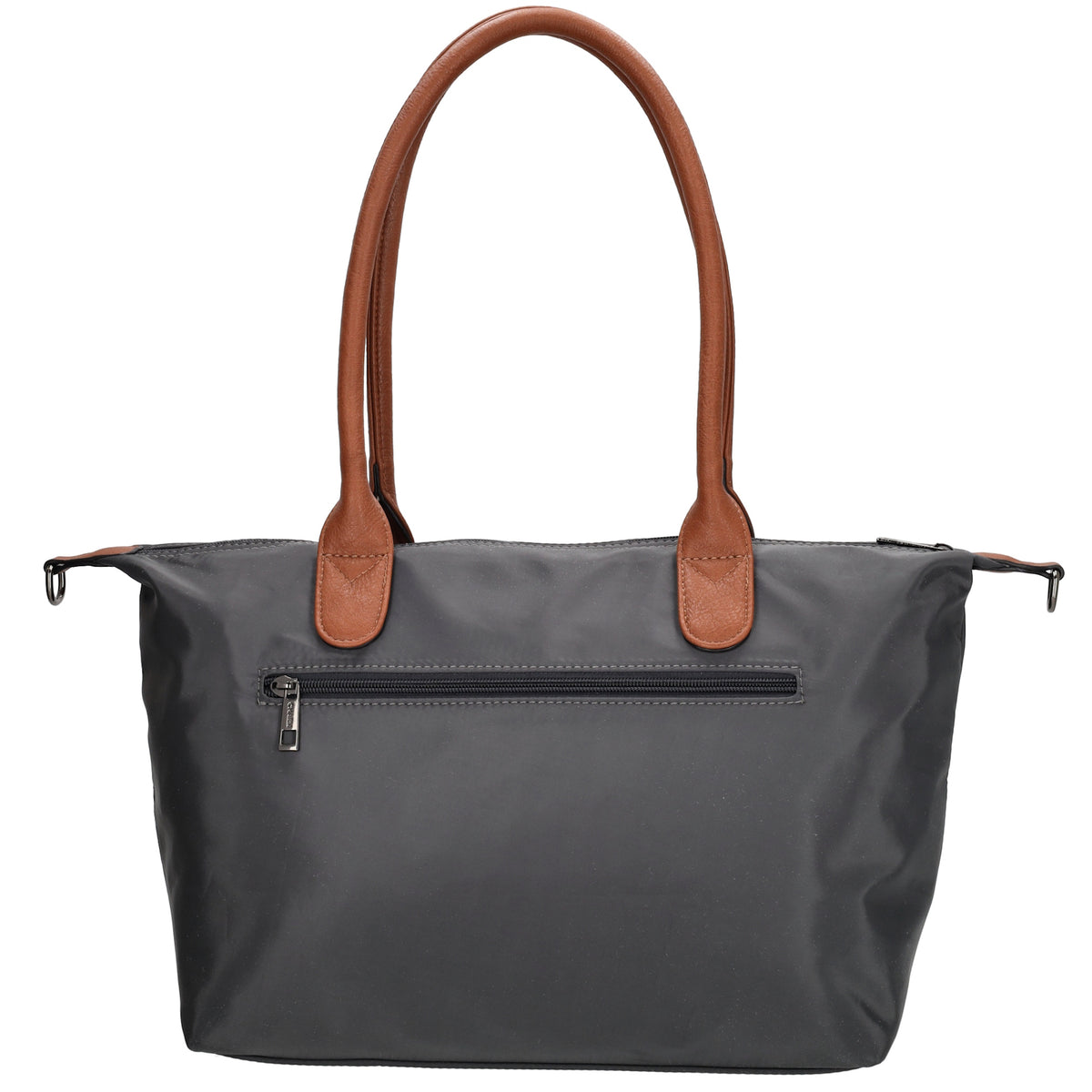 Schultertasche 42x25cm in Dunkelgrau aus Nylon - leder-accessoires.com