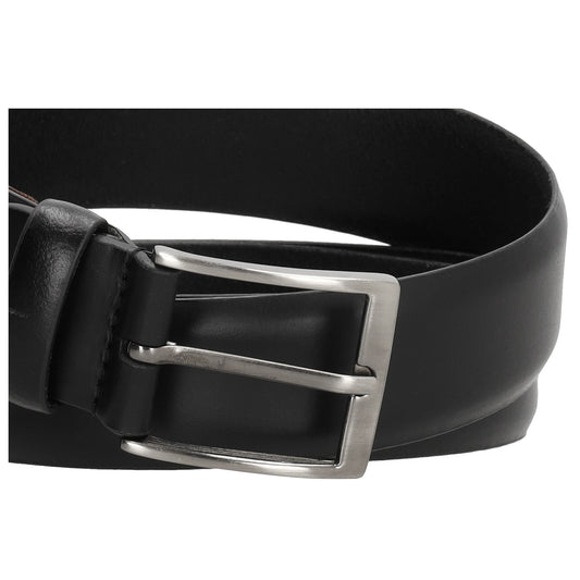 Schwarzer Ledergürtel Herren 3,5 cm – klassischer Businessgürtel