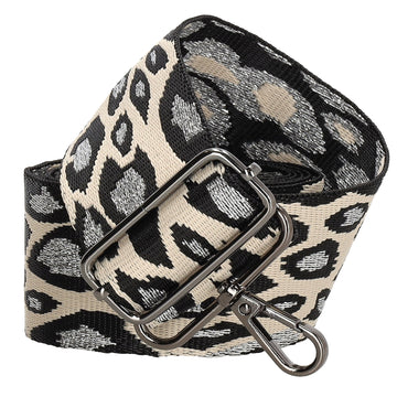 Taschenriemen|Wechselriemen 140cm in Beige|Silber|Schwarz im Leo-Muster - leder-accessoires.com