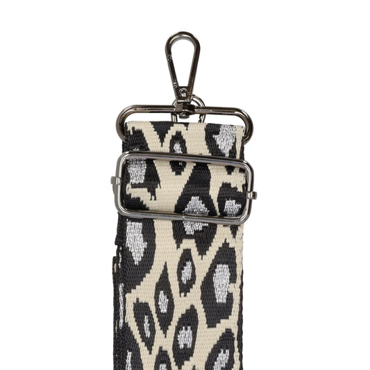 Taschenriemen|Wechselriemen 140cm in Beige|Silber|Schwarz im Leo-Muster - leder-accessoires.com