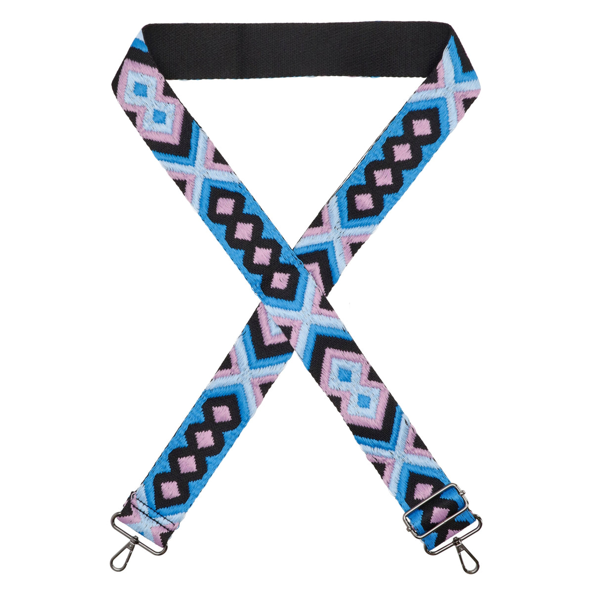 Taschenriemen|Wechselriemen 140cm in Blau|Rosé|Schwarz im Boho-Muster - leder-accessoires.com