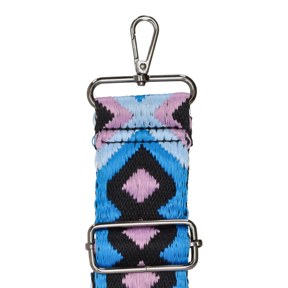 Taschenriemen|Wechselriemen 140cm in Blau|Rosé|Schwarz im Boho-Muster - leder-accessoires.com