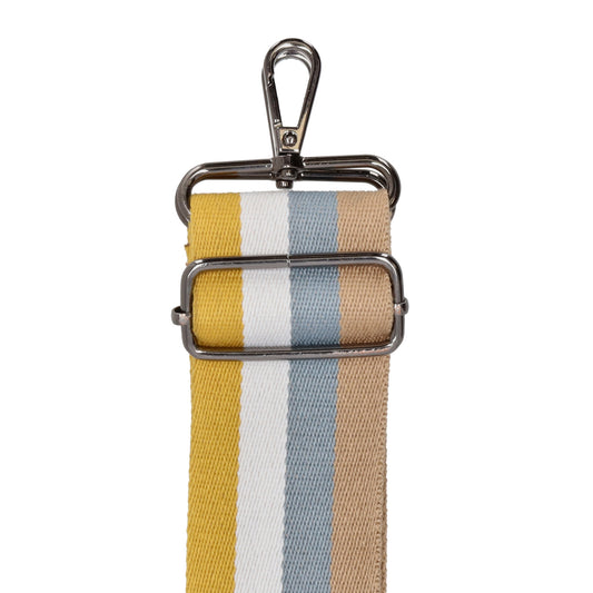 Taschenriemen|Wechselriemen 140cm in Grau|Weiß|Gelb gestreift - leder-accessoires.com