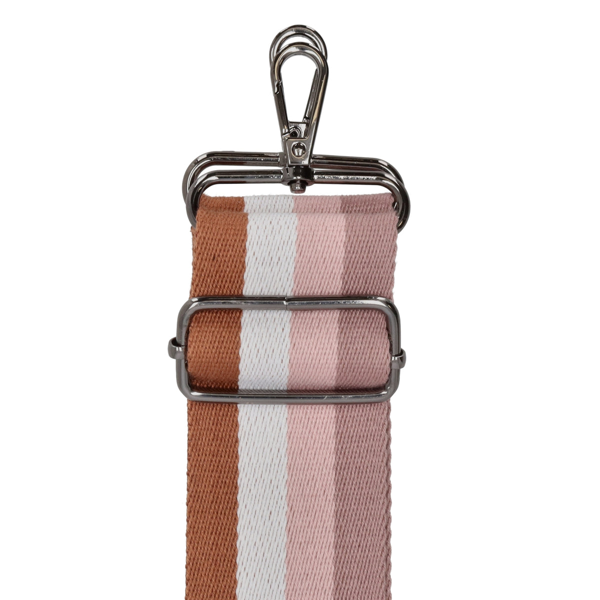 Taschenriemen|Wechselriemen 140cm in Braun|Weiß|Rosé gestreift - leder-accessoires.com