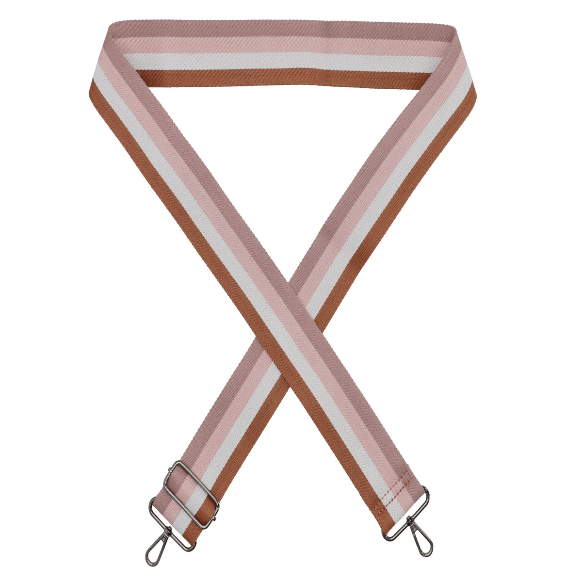 Taschenriemen|Wechselriemen 140cm in Braun|Weiß|Rosé gestreift - leder-accessoires.com