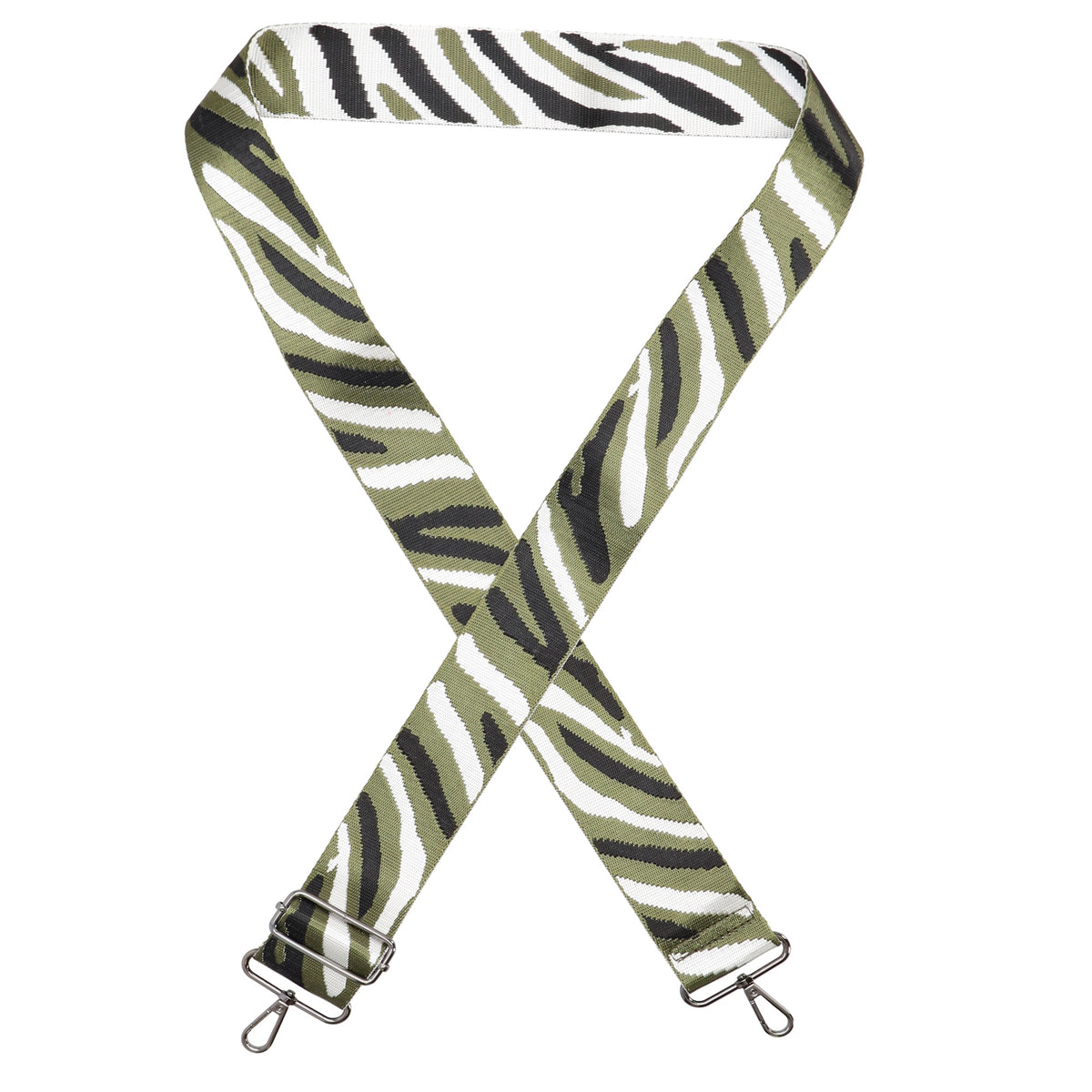 Taschenriemen|Wechselriemen 140cm in Grün|Schwarz|Weiß im Zebra-Muster - leder-accessoires.com