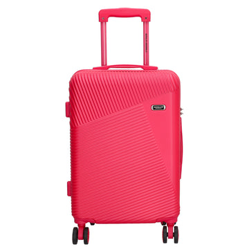 Reisetrolley|Bordgepäck 4-Rad 55cm in Pink aus ABS - leder-accessoires.com
