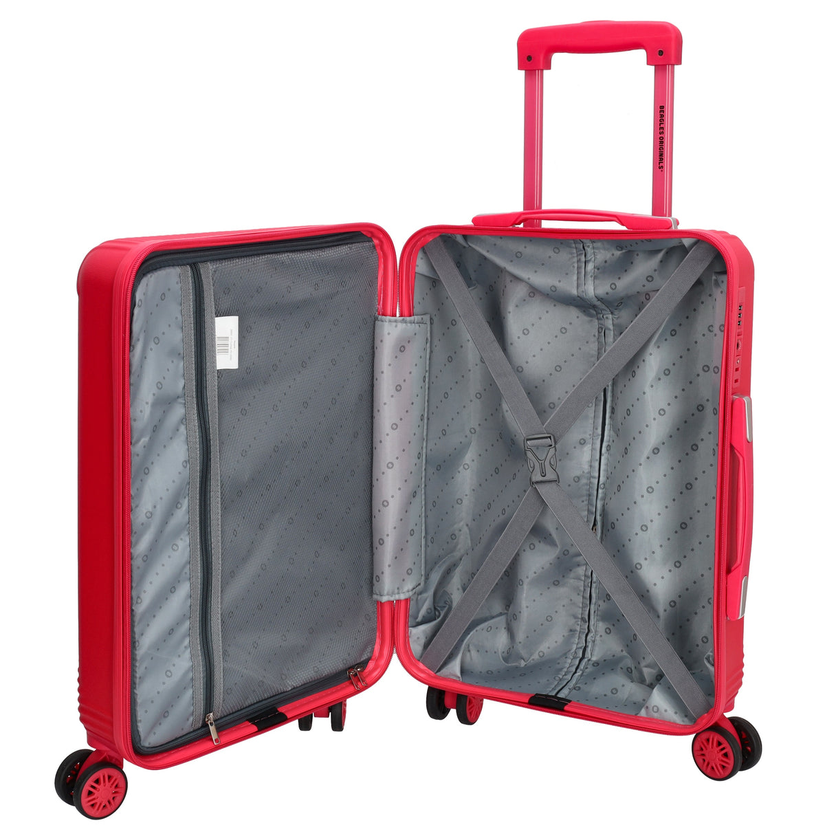 Reisetrolley|Bordgepäck 4-Rad 55cm in Pink aus ABS - leder-accessoires.com