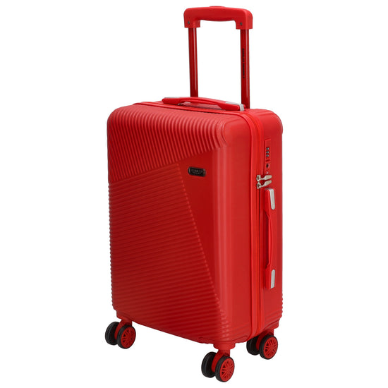 Reisetrolley|Bordgepäck 4-Rad 55cm in Rot aus ABS - leder-accessoires.com