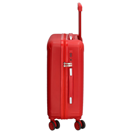Reisetrolley|Bordgepäck 4-Rad 55cm in Rot aus ABS - leder-accessoires.com