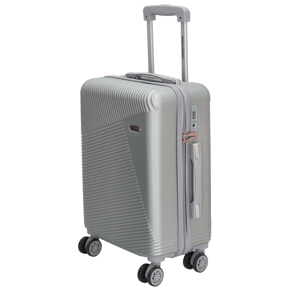 Reisetrolley|Bordgepäck 4-Rad 55cm in Silber aus ABS - leder-accessoires.com