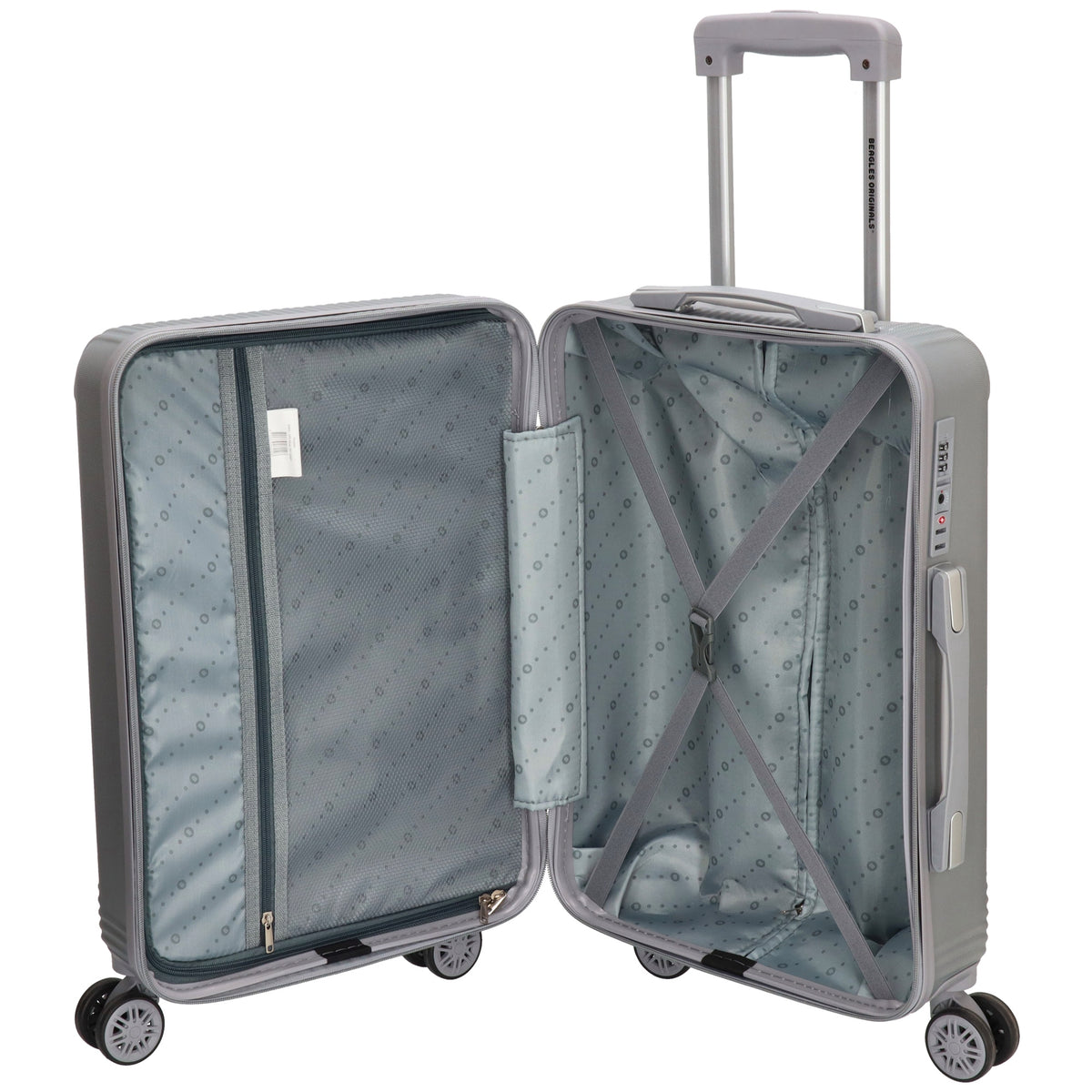 Reisetrolley|Bordgepäck 4-Rad 55cm in Silber aus ABS - leder-accessoires.com