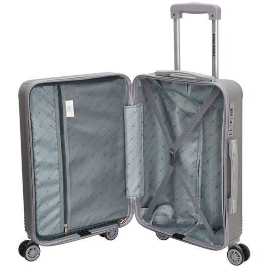 Reisetrolley|Bordgepäck 4-Rad 55cm in Silber aus ABS - leder-accessoires.com