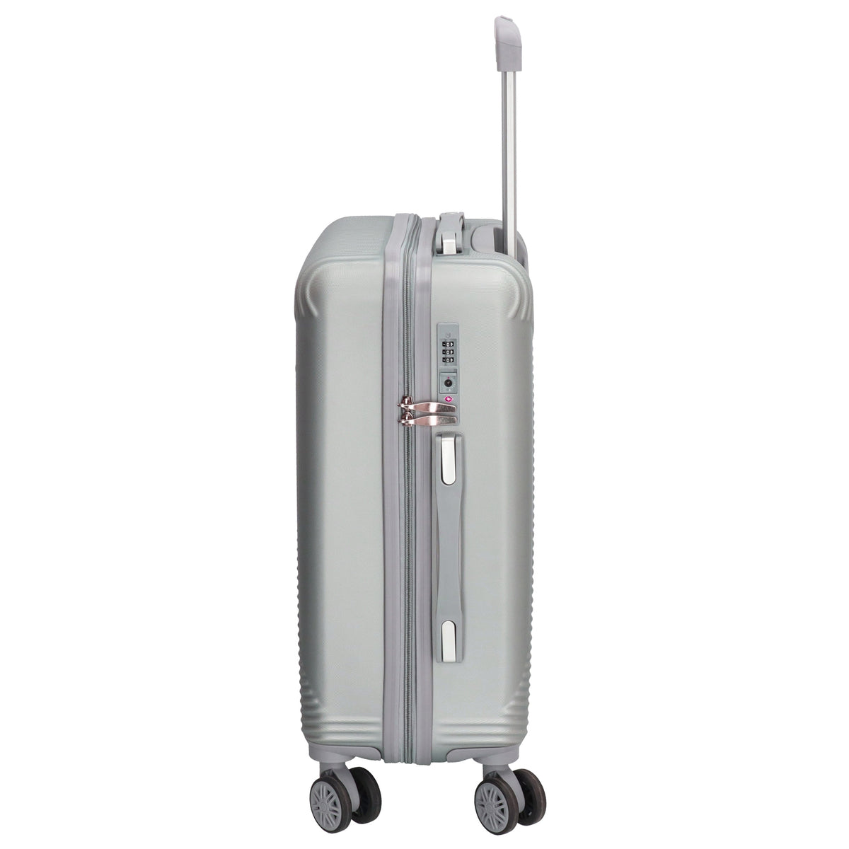 Reisetrolley|Bordgepäck 4-Rad 55cm in Silber aus ABS - leder-accessoires.com