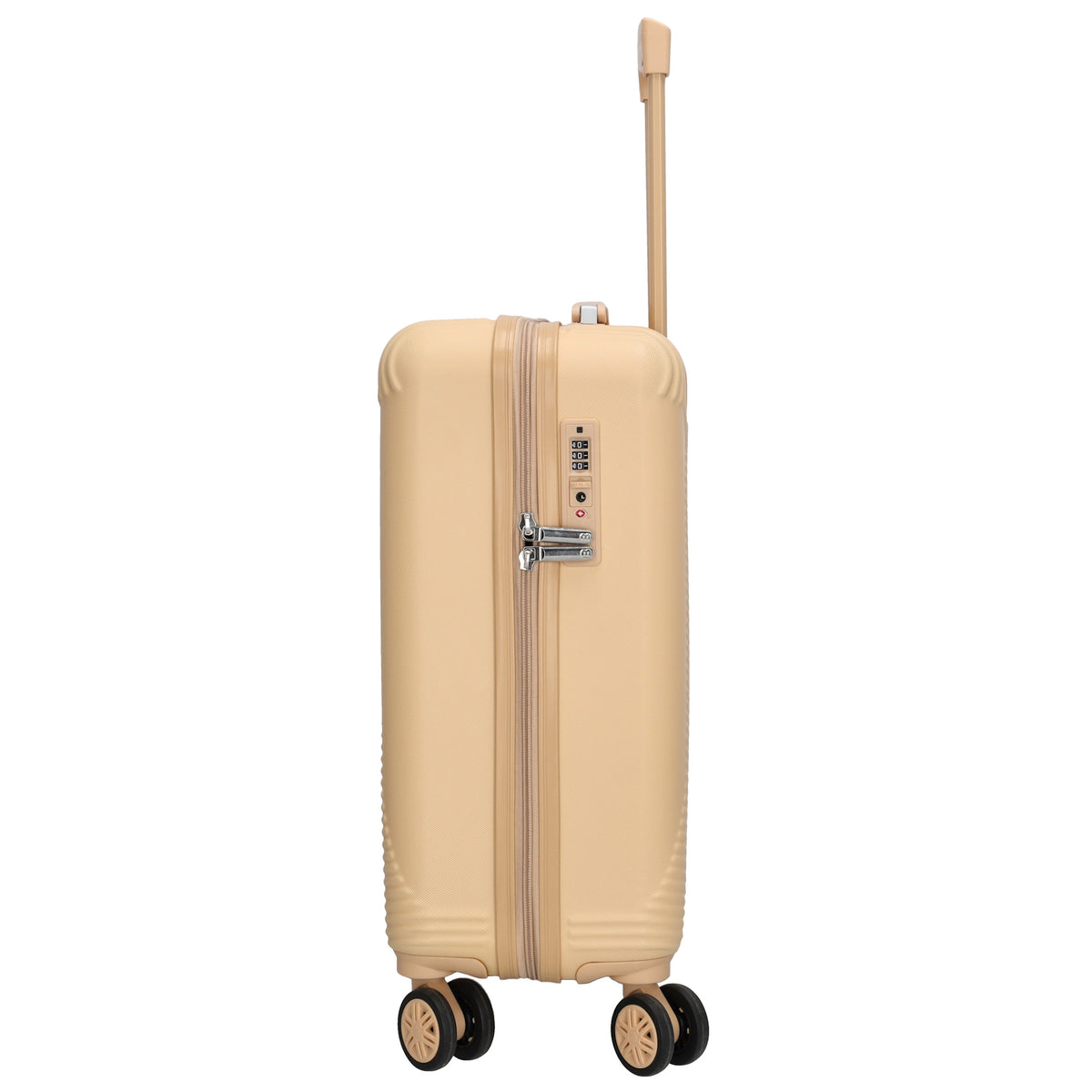 Reisetrolley|Bordgepäck 4-Rad 55cm in Champagner aus ABS - leder-accessoires.com