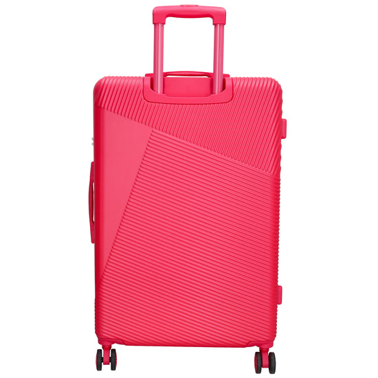 Reisetrolley-Set in Pink mit 4-Rad aus ABS - leder-accessoires.com