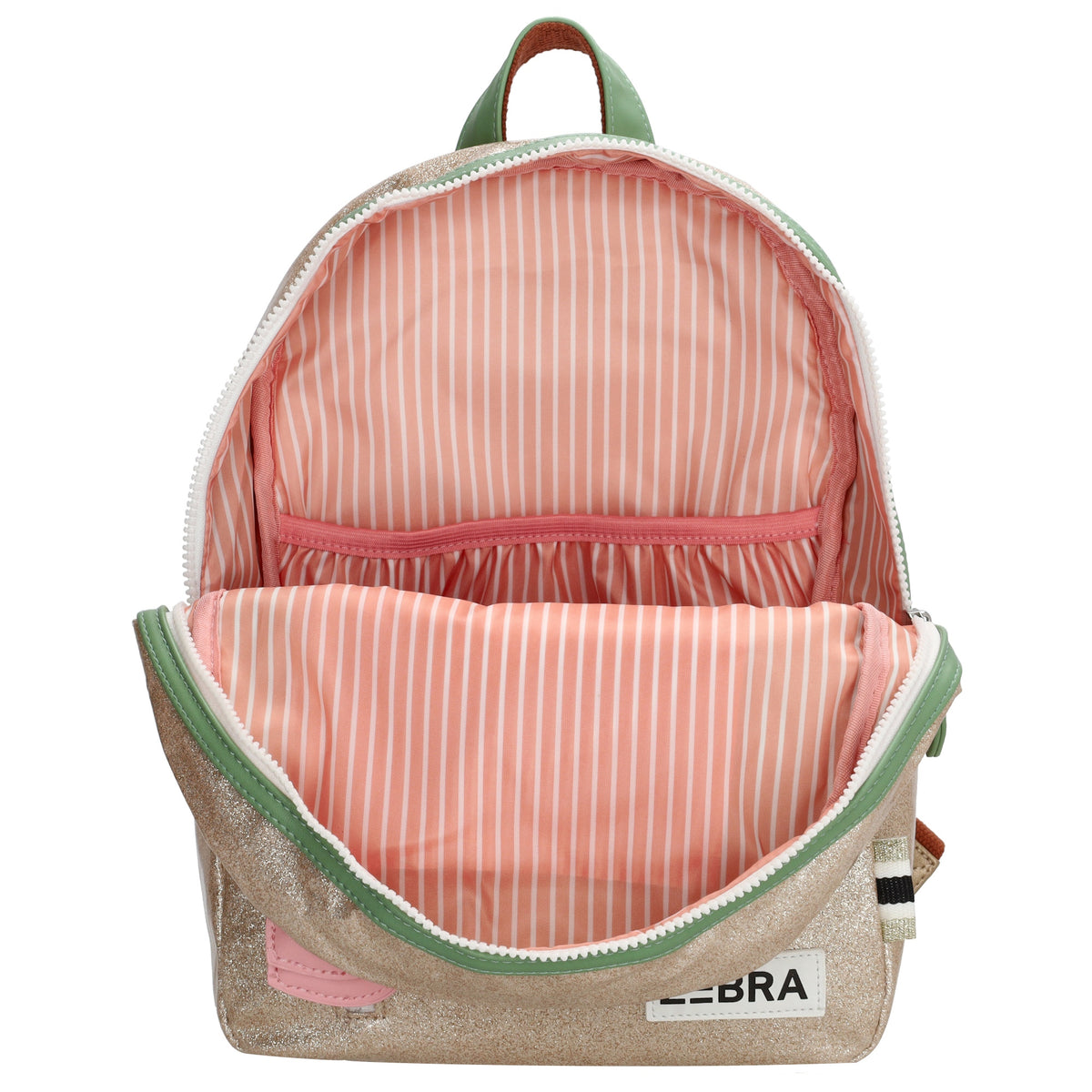 Kinderrucksack 25x35cm mit Glitzer in Gold - leder-accessoires.com