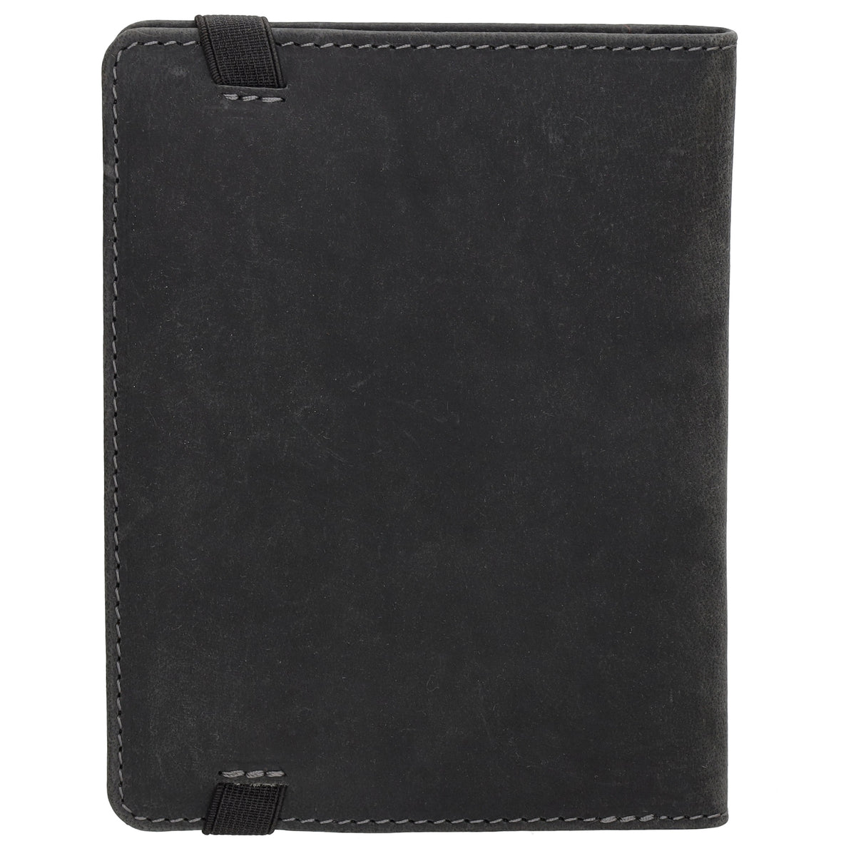 Briefmappe| Passhülle 11,5 x 14,5cm in Schwarz mit Gummiband - leder-accessoires.com