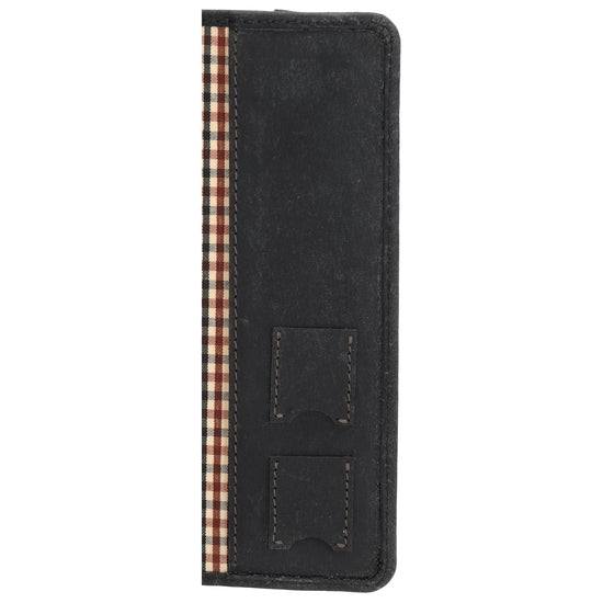 Briefmappe| Passhülle 11,5 x 14,5cm in Schwarz mit Gummiband - leder-accessoires.com