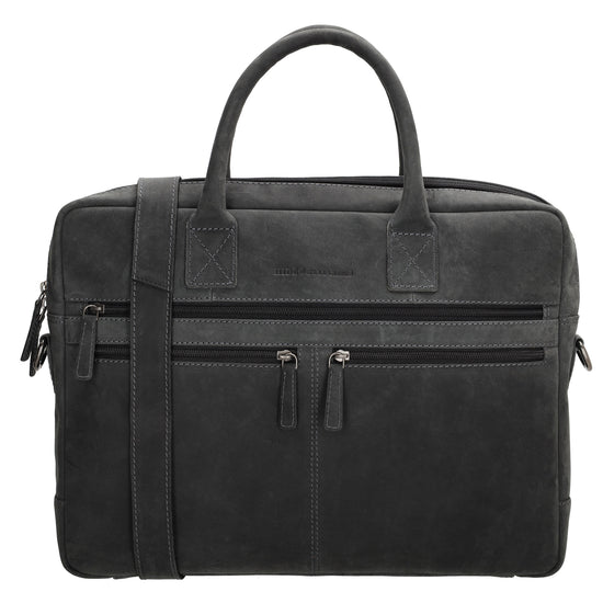 Businesstasche 40 x 30,5cm in Schwarz mit Reißverschluss - leder-accessoires.com