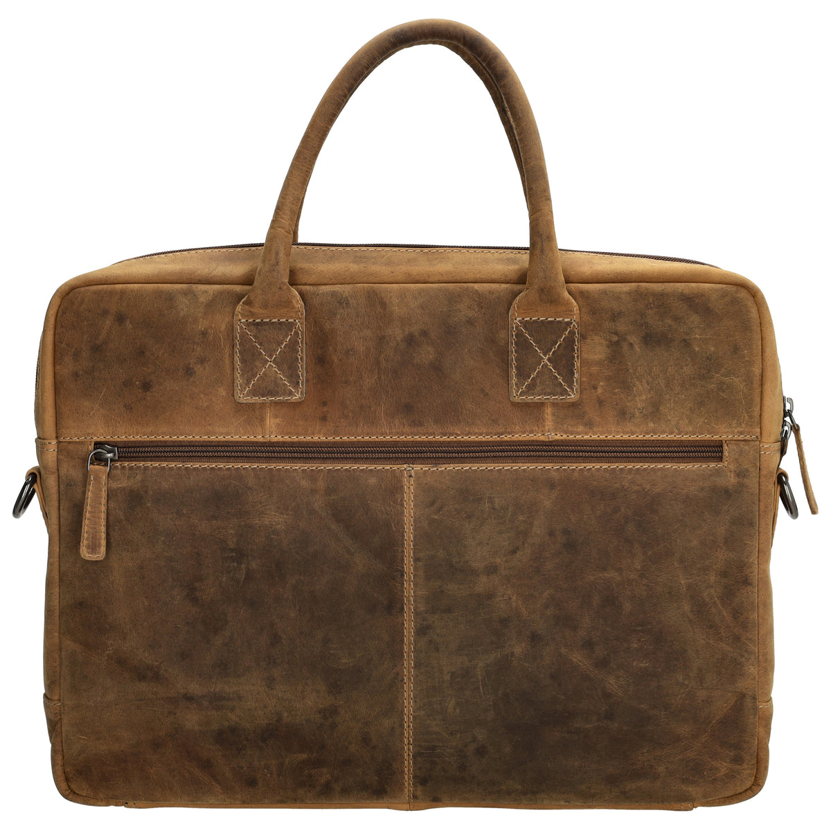 Businesstasche 40 x 30,5cm in Cognac mit Reißverschluss - leder-accessoires.com