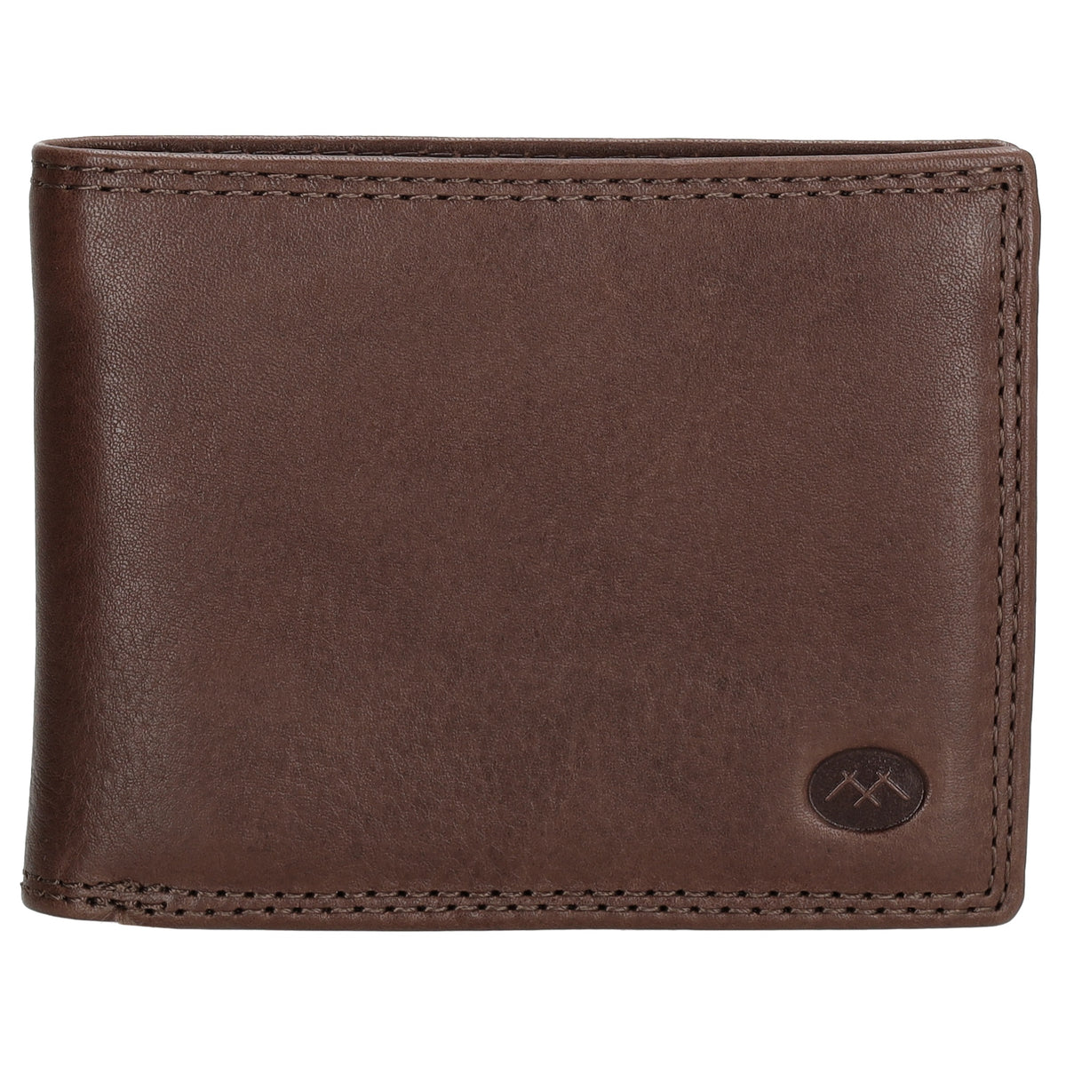 Geldbörse Querformat 11,5 x 9,5cm in Dunkelbraun aus Leder - leder-accessoires.com