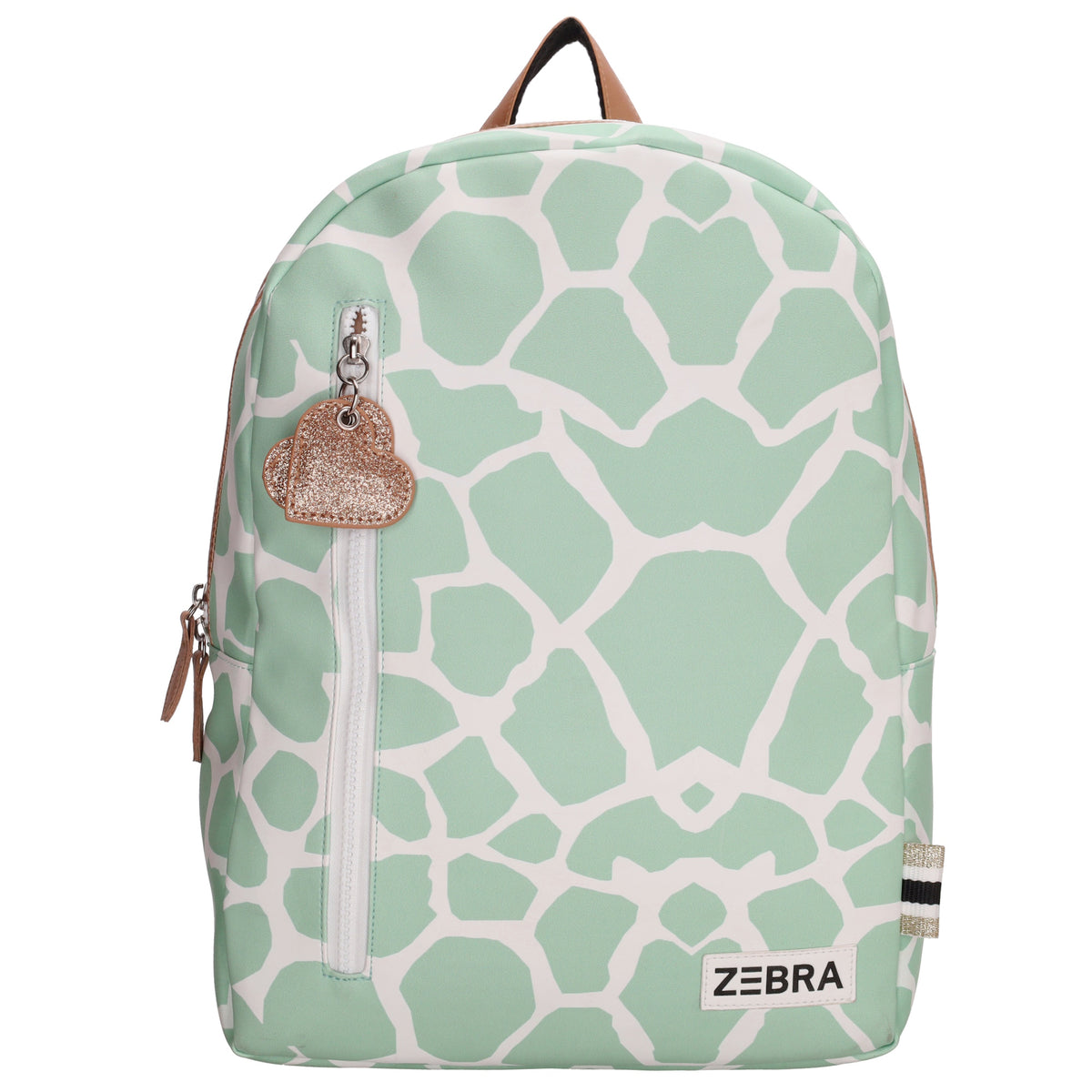 Kinderrucksack 27,5x38cm mit Giraffenmuster in Mint - leder-accessoires.com
