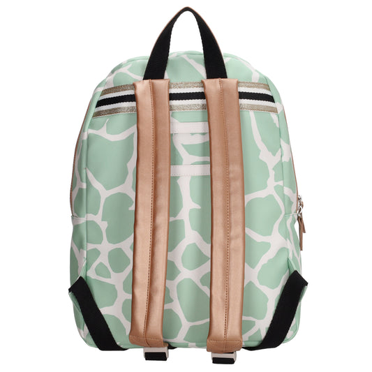 Kinderrucksack 27,5x38cm mit Giraffenmuster in Mint - leder-accessoires.com