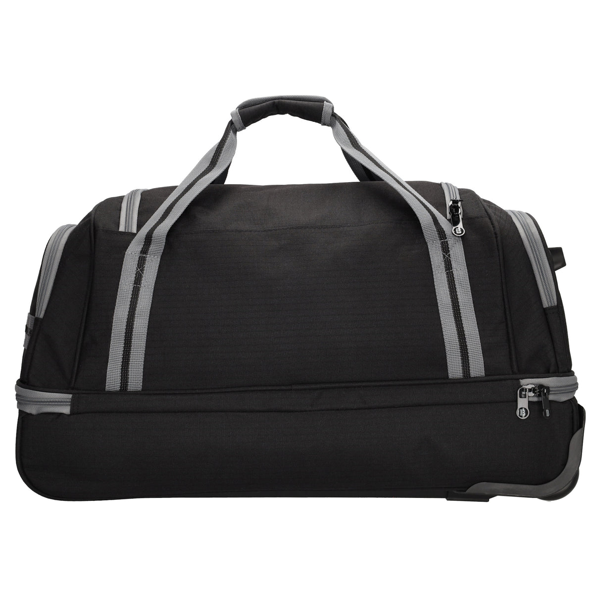 Trolleyreisetasche 60 x 32cm in Schwarz mit separatem Staufach unten - leder-accessoires.com